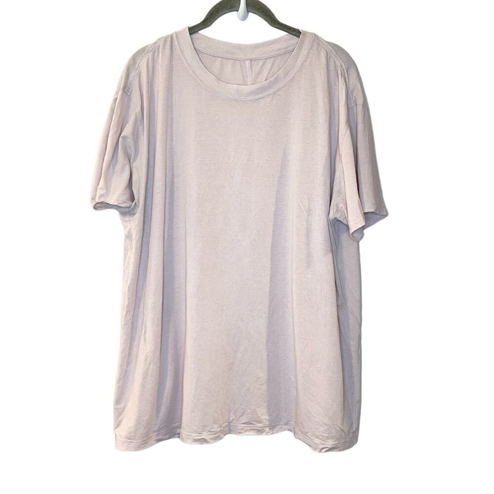 Lululemon All Yours Boyfriend Tee Women 12 Short Sleeve Shirt Lavender *FLAW*